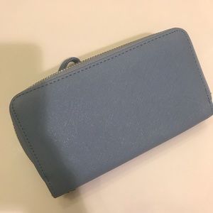 SEARS wallet wristlet  sky blue double zipper new